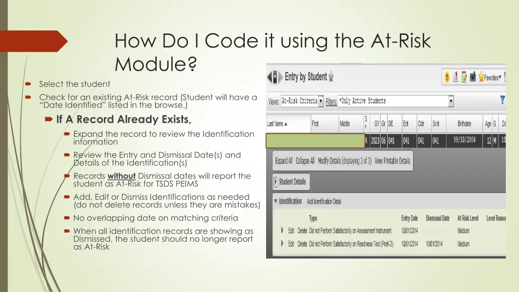 how do i code it using the at risk module