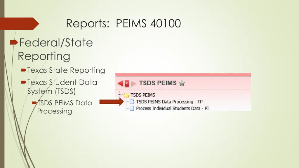 reports peims 40100 federal state reporting texas