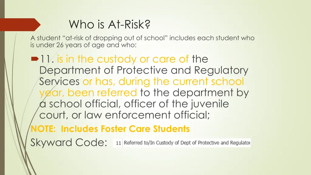 who is at risk a student at risk of dropping 10