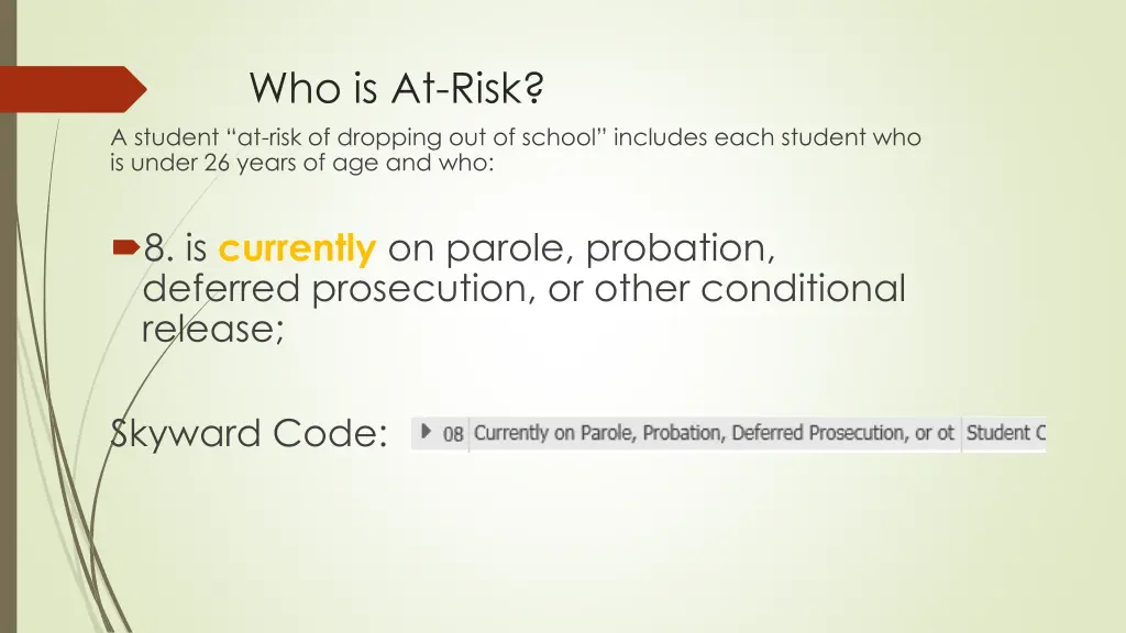 who is at risk a student at risk of dropping 7