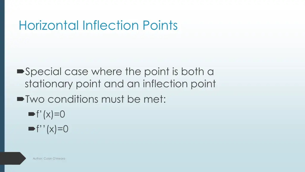 horizontal inflection points