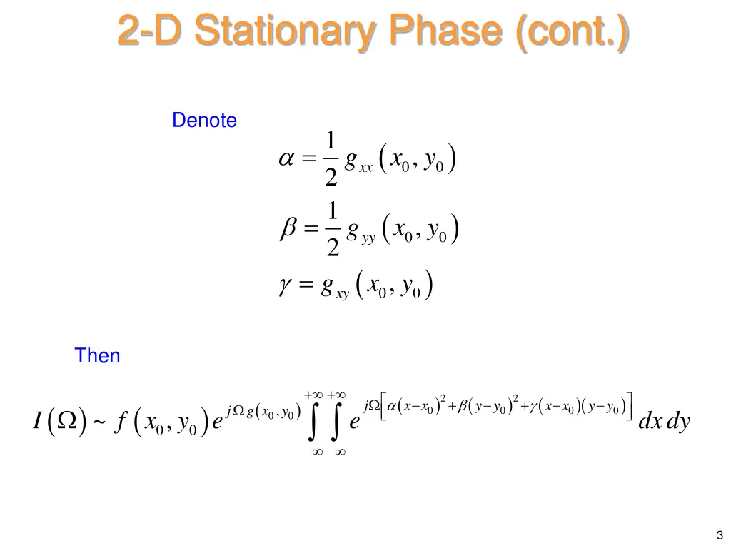 2 d stationary phase cont