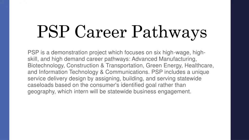 psp career pathways