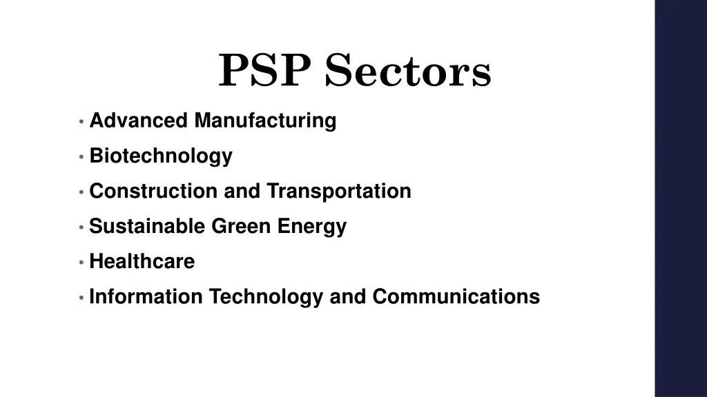 psp sectors