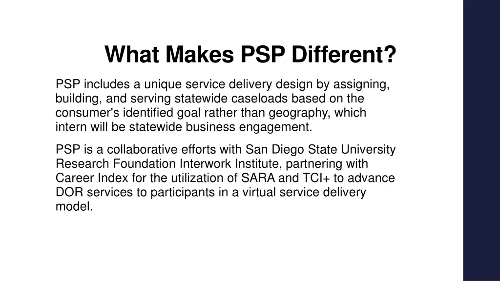 what makes psp different