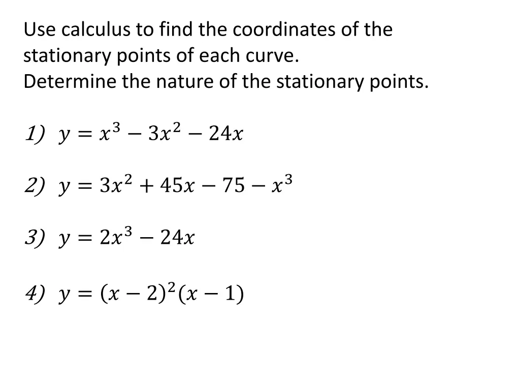 use calculus to find the coordinates