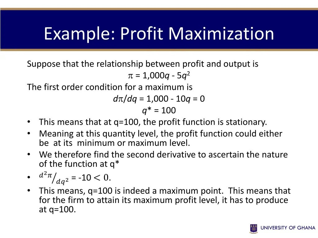 example profit maximization