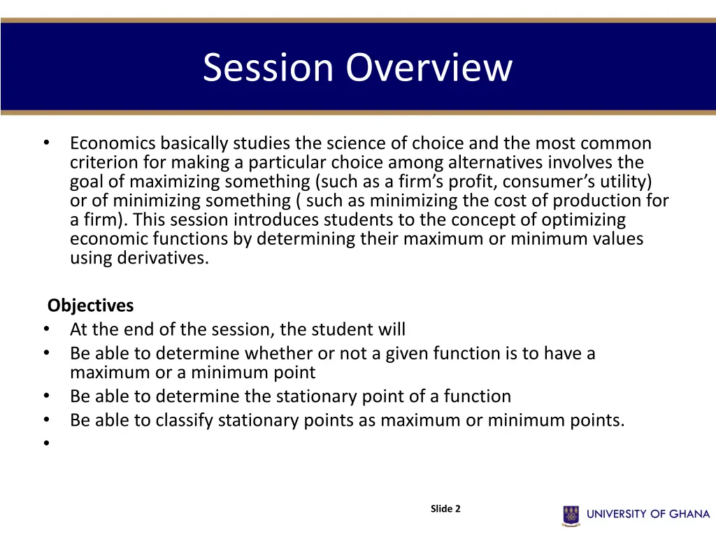 session overview