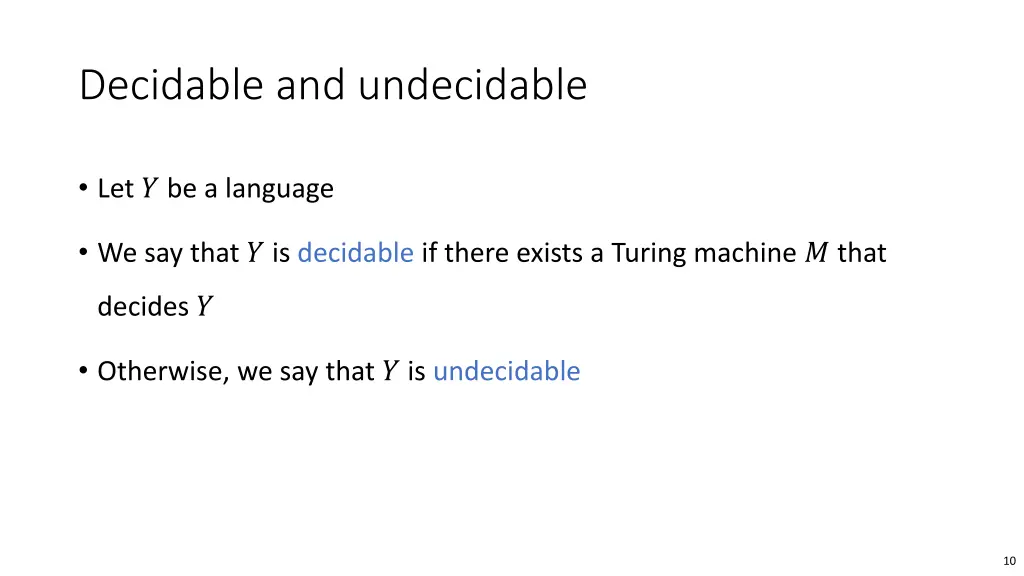 decidable and undecidable