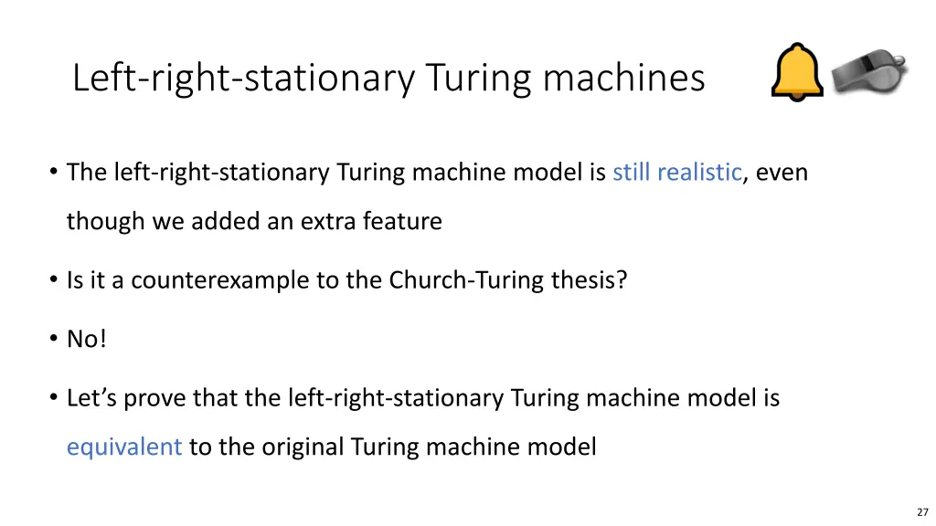 left right stationary turing machines