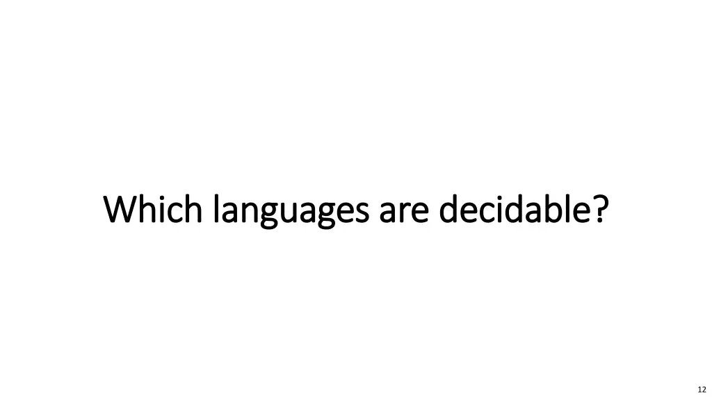 which languages are decidable which languages