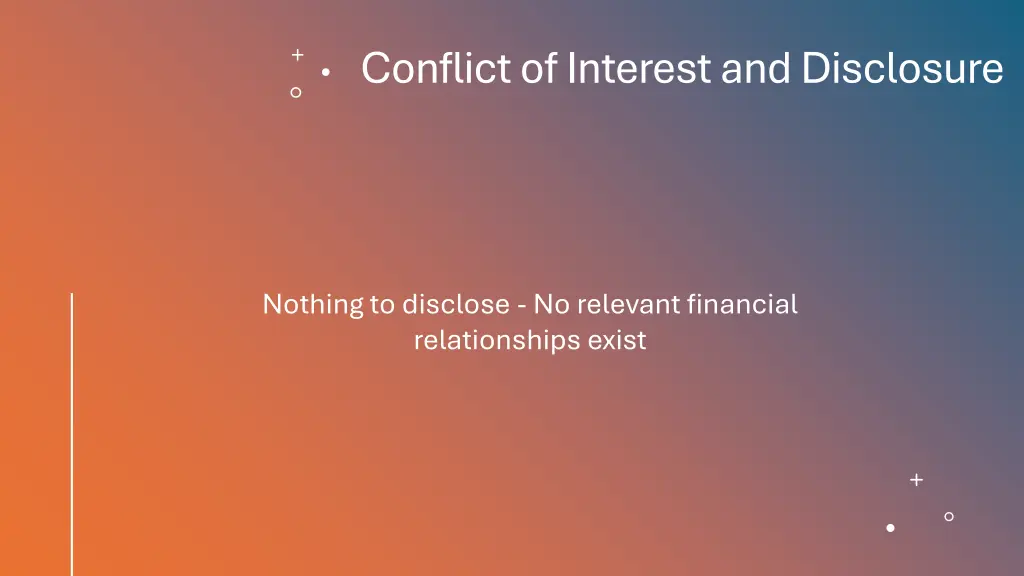 conflict of interest and disclosure