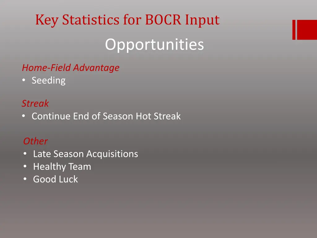 key statistics for bocr input opportunities