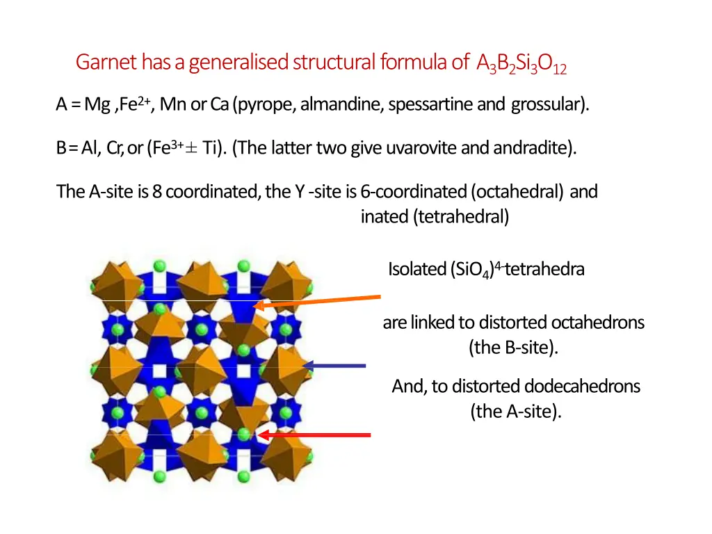 garnet has a generalised structural formula
