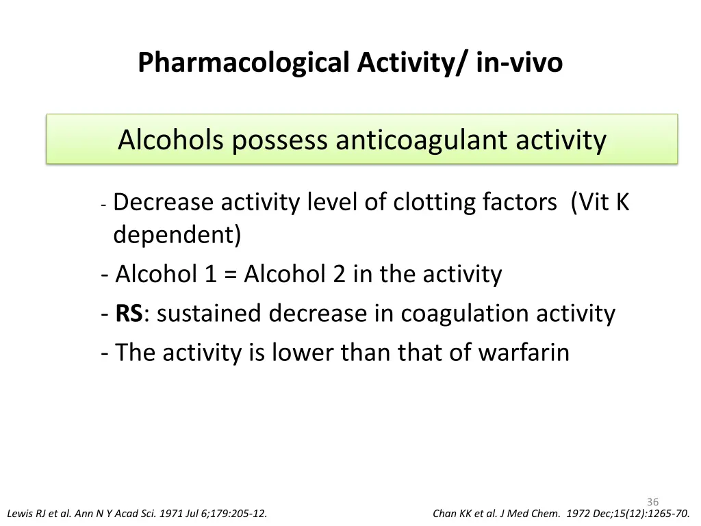 pharmacological activity in vivo