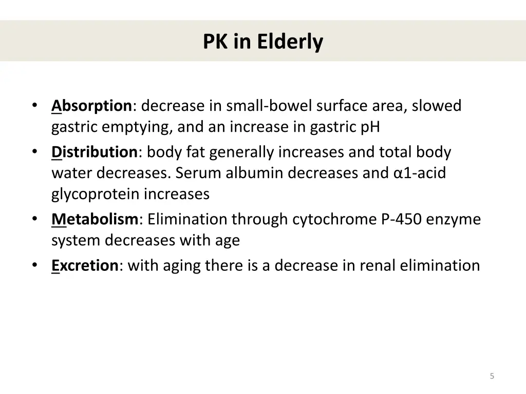 pk in elderly