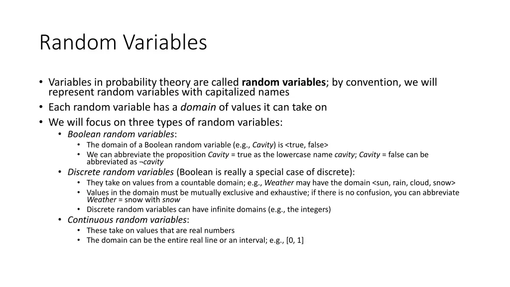 random variables