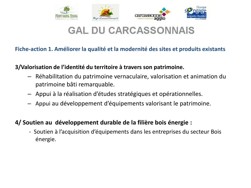 fiche action 1 am liorer la qualit et la modernit 1