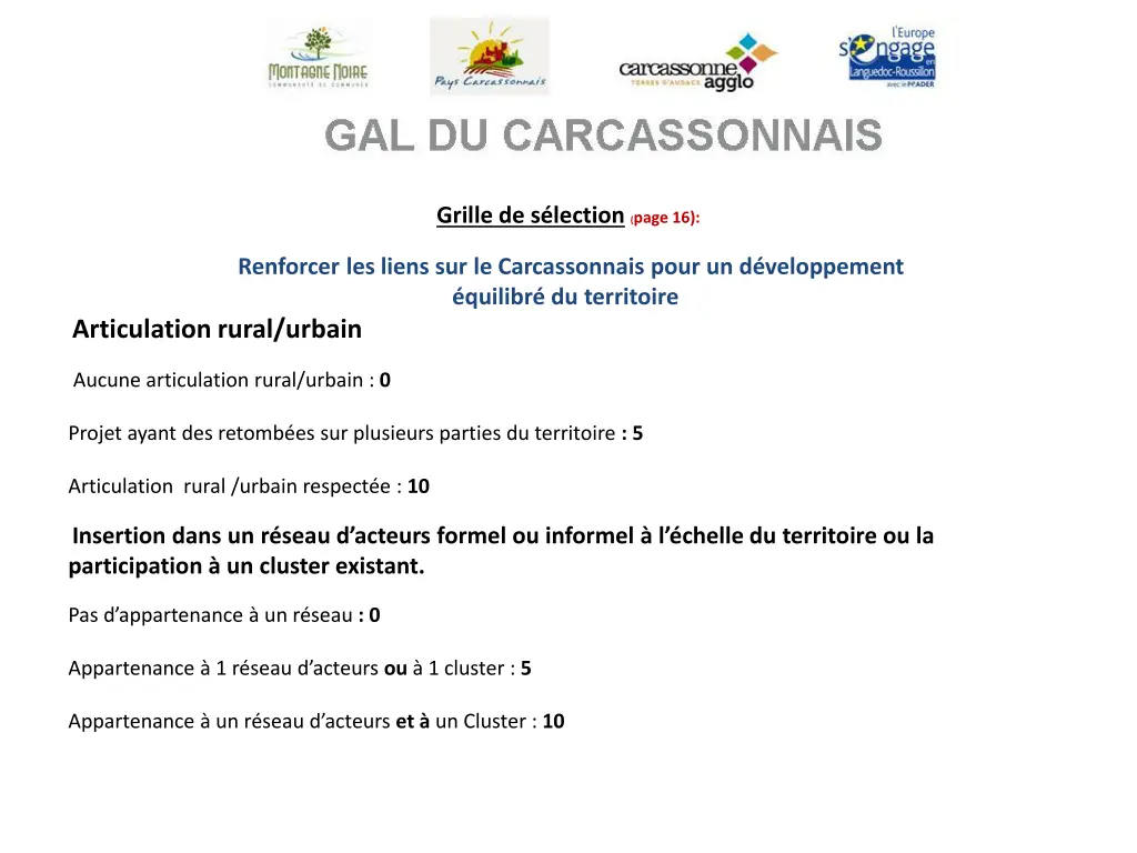 grille de s lection page 16