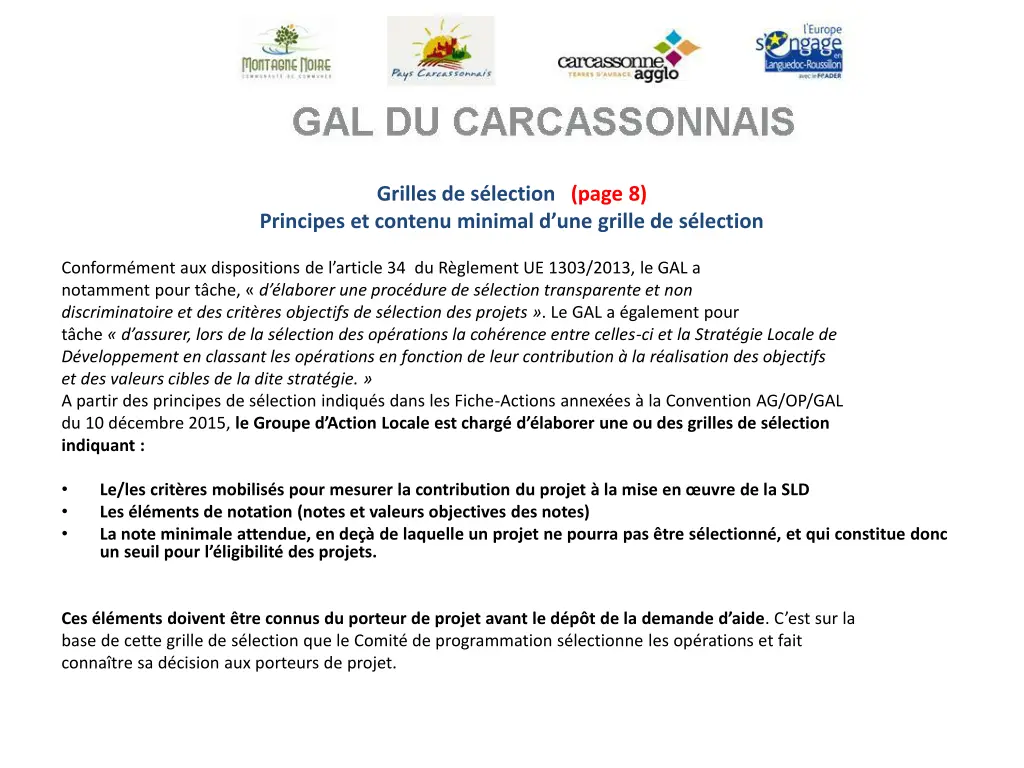 grilles de s lection page 8 principes et contenu