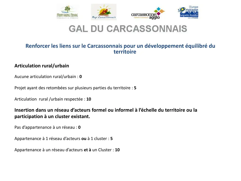 renforcer les liens sur le carcassonnais pour