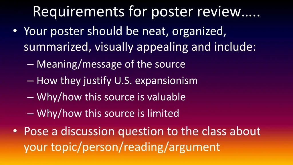 requirements for poster review your poster should