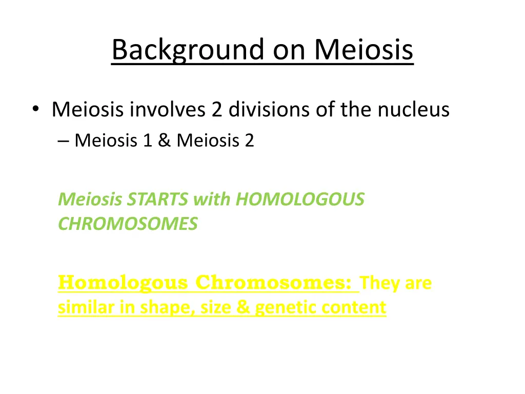 background on meiosis