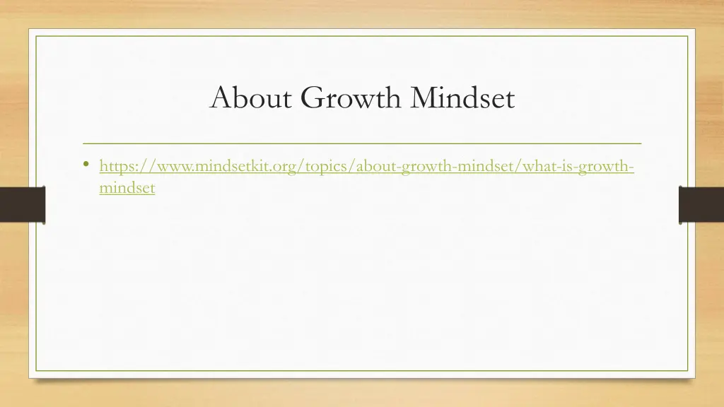 about growth mindset