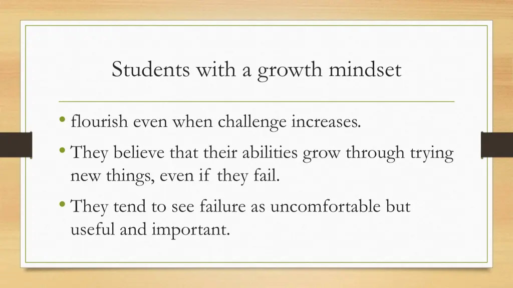 students with a growth mindset