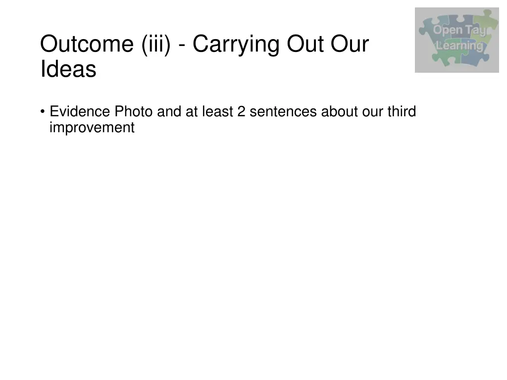 outcome iii carrying out our ideas 2