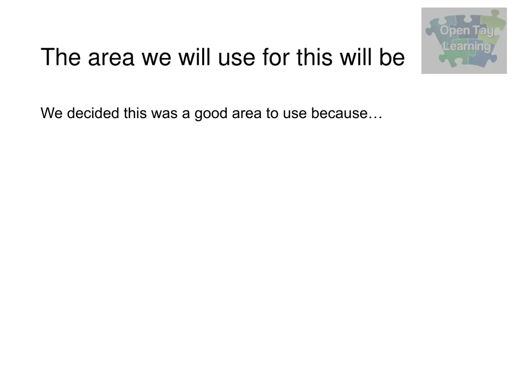 the area we will use for this will be