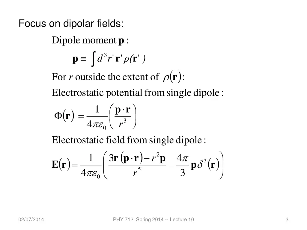 focus on dipolar fields