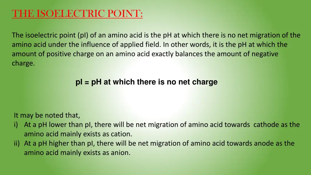 the isoelectric point
