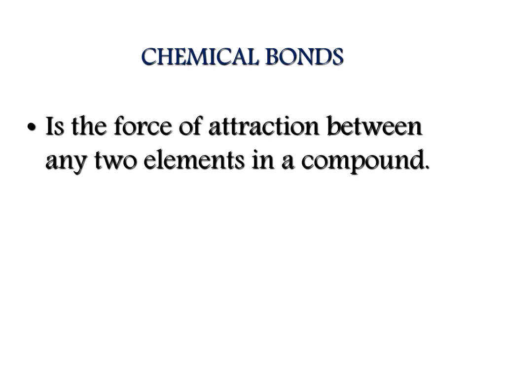 chemical bonds 1