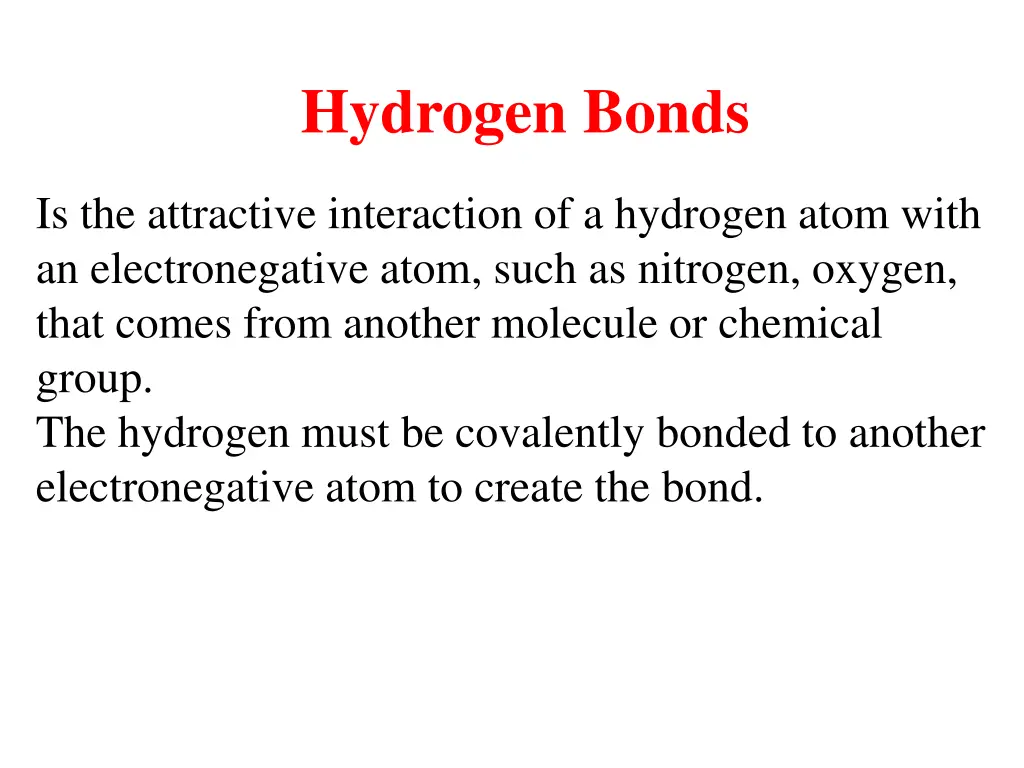 hydrogen bonds