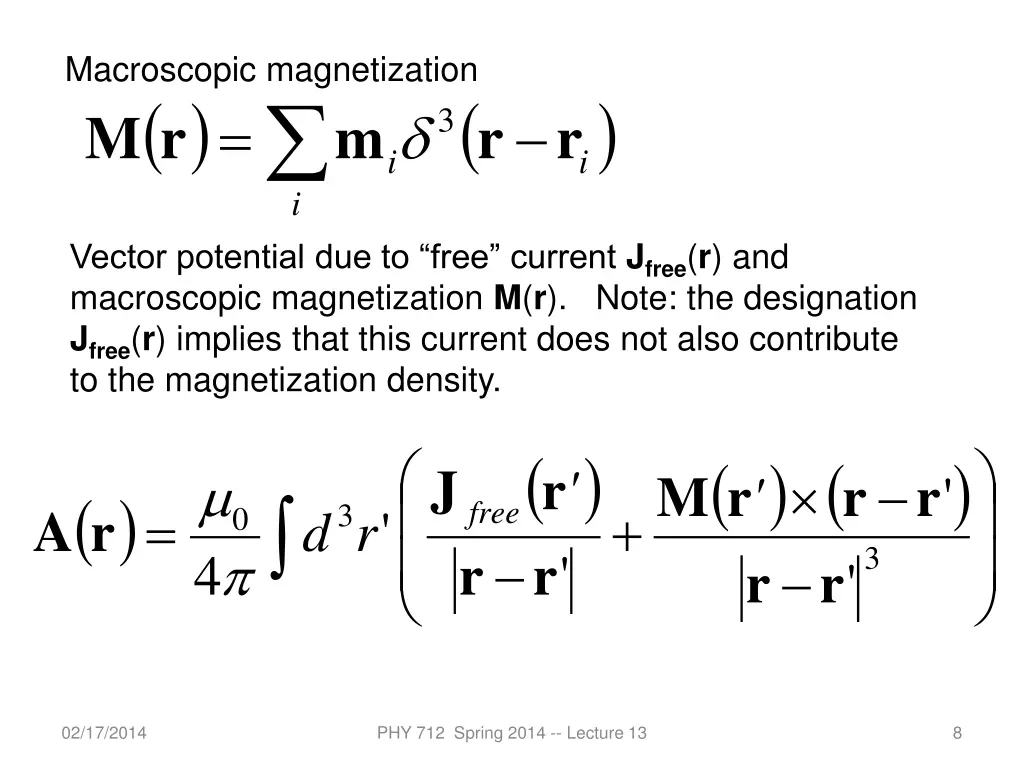 macroscopic magnetization