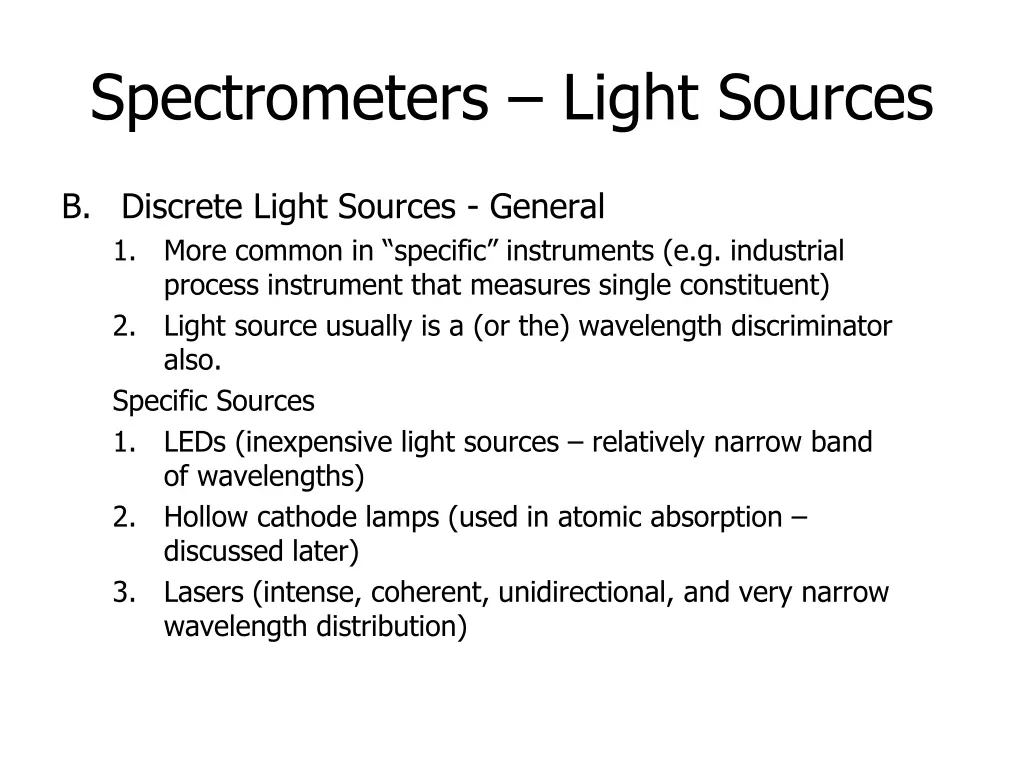 spectrometers light sources 1
