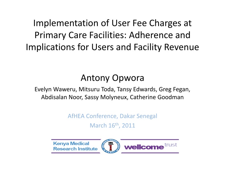 implementation of user fee charges at primary