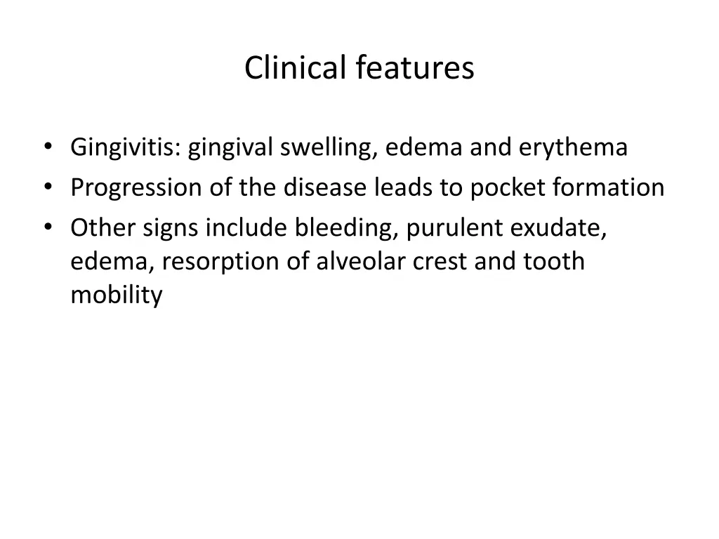 clinical features