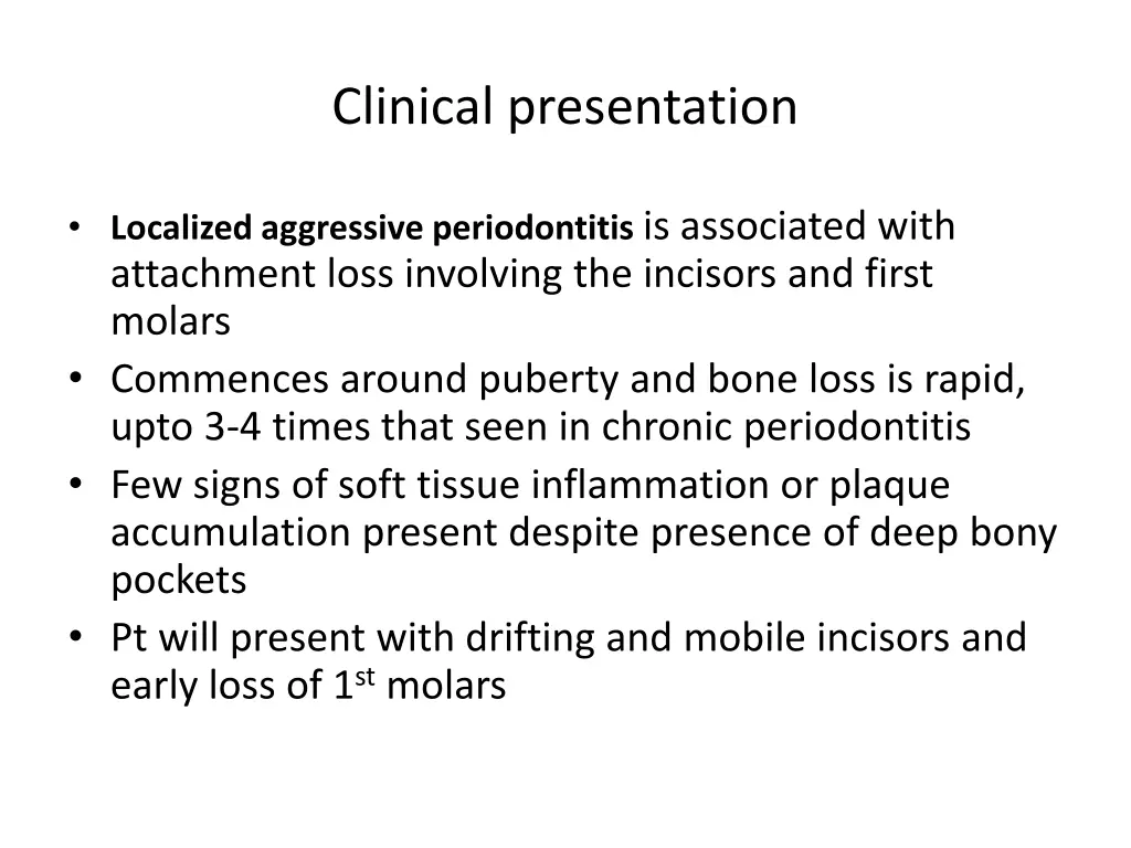 clinical presentation