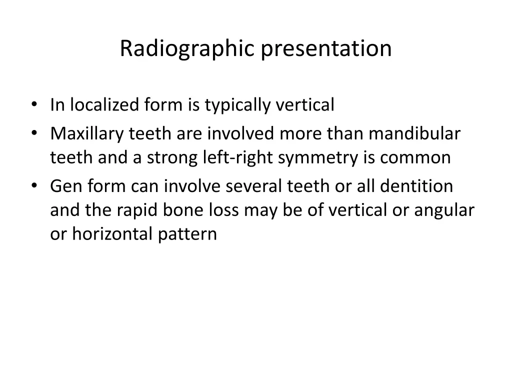 radiographic presentation