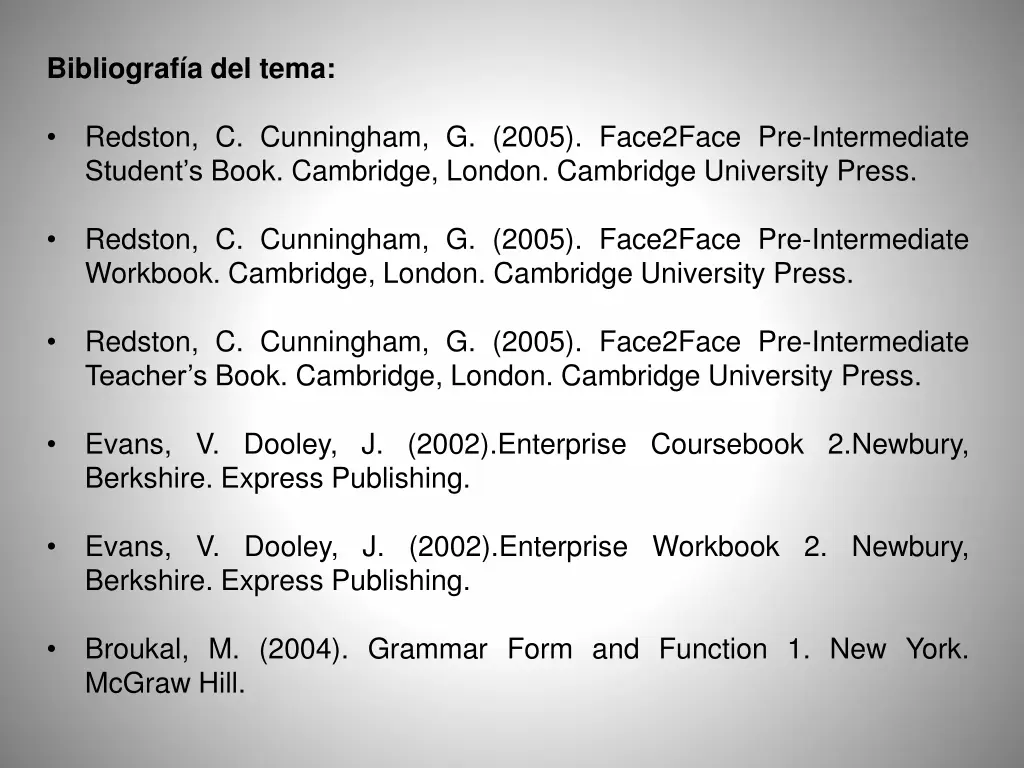 bibliograf a del tema