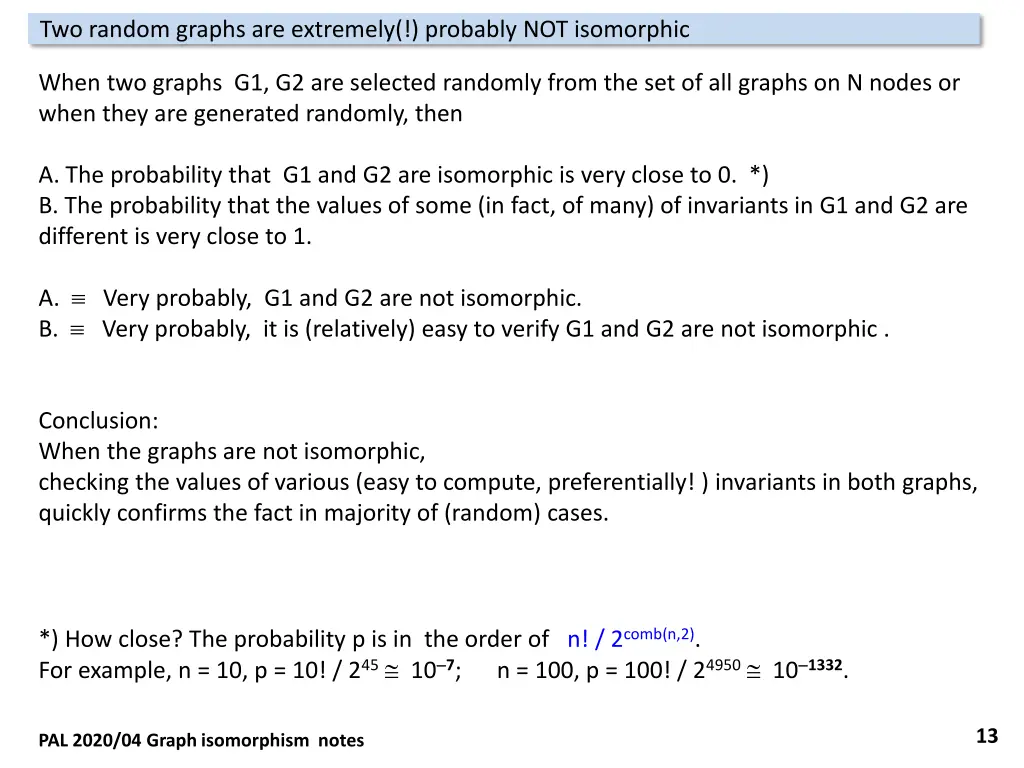 two random graphs are extremely probably