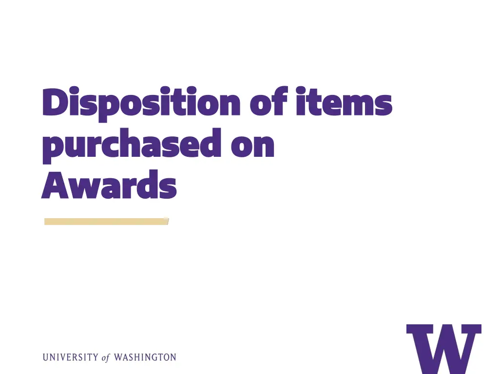 disposition of items disposition of items
