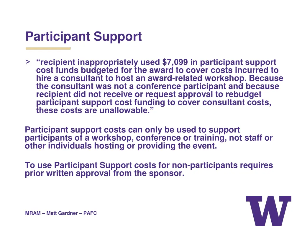 participant support
