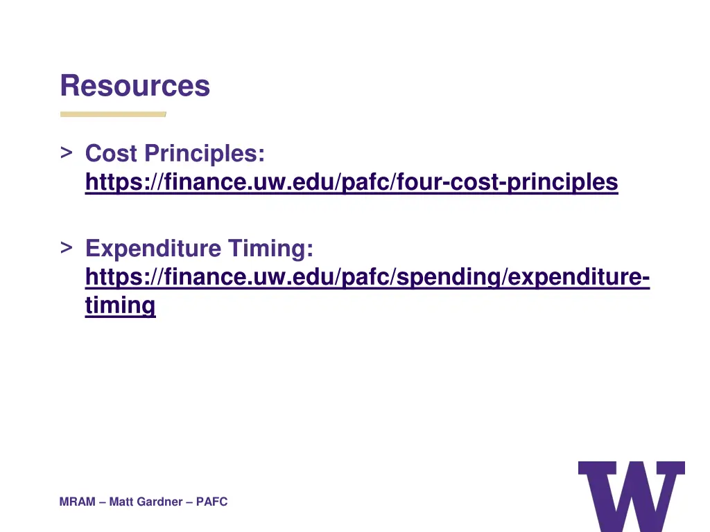 resources
