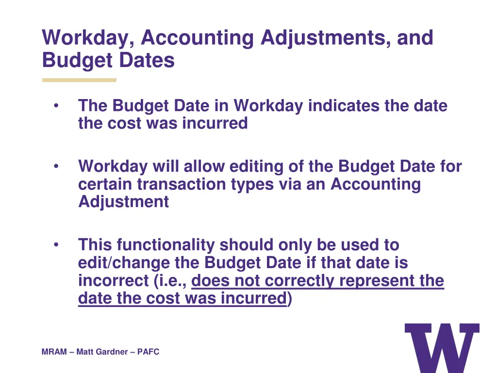 workday accounting adjustments and budget dates
