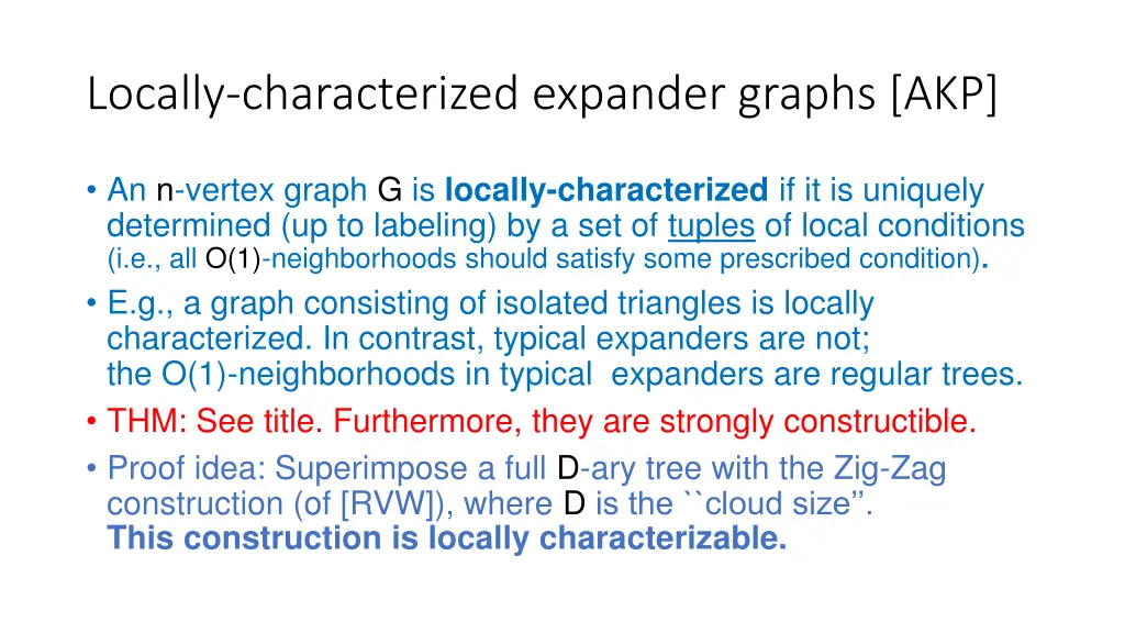 locally characterized expander graphs akp