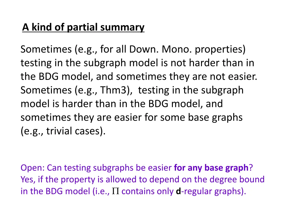 a kind of partial summary