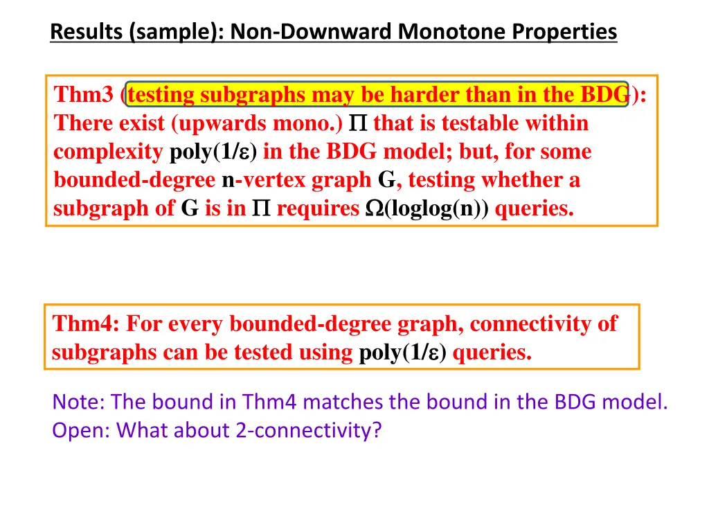 results sample non downward monotone properties